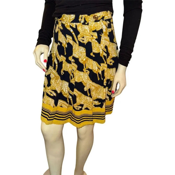Anthropologie Maeve Women's M A-Line Midi Skirt Multicolor Animal Print size 4 - Picture 3 of 13